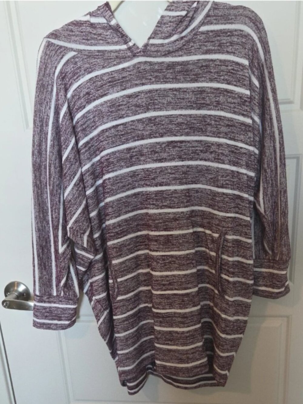 Market & Spruce Burgundy Striped Hoodie 2X Stitch Fix